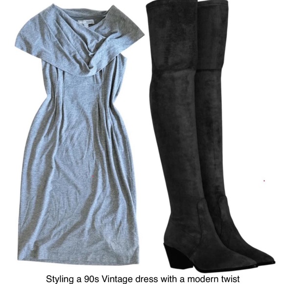 Donna Ricco Dresses & Skirts - 90s Vintage dress gray small donna ricco
